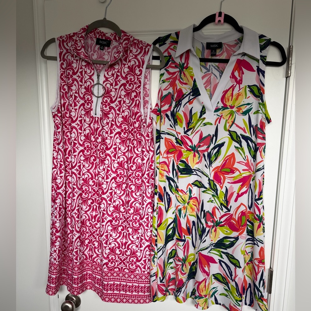 MSK Pink & Multi-Color Printed Sleeveless Tank Tops